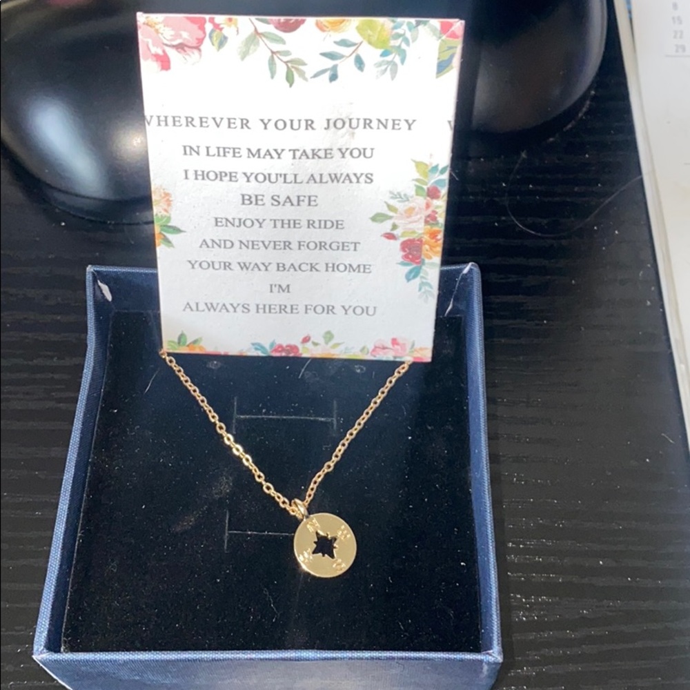 Never be lost, compass necklace